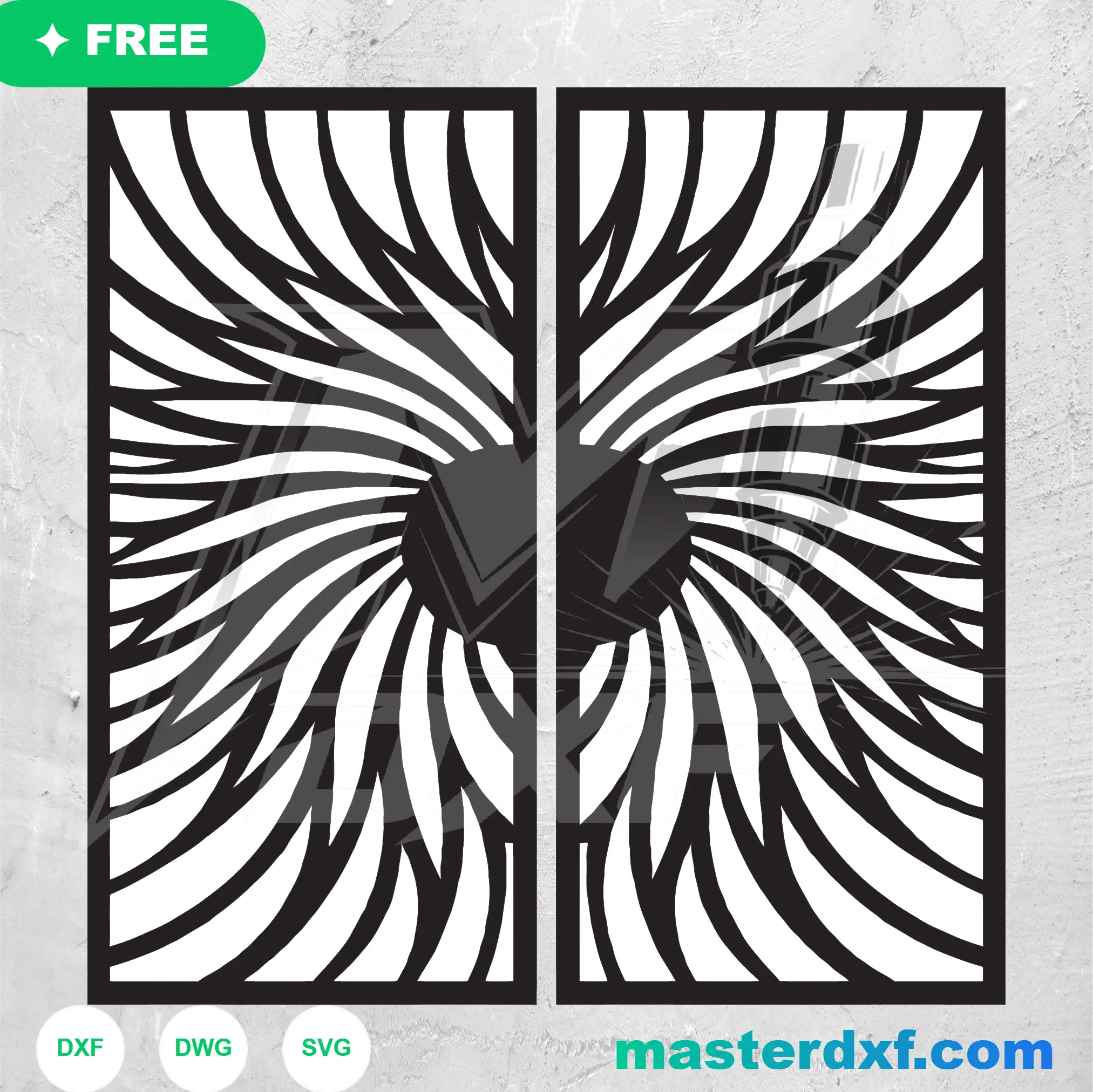 Baroque Scrollwork Medallion Luxury Door File for CNC Routing DXF File